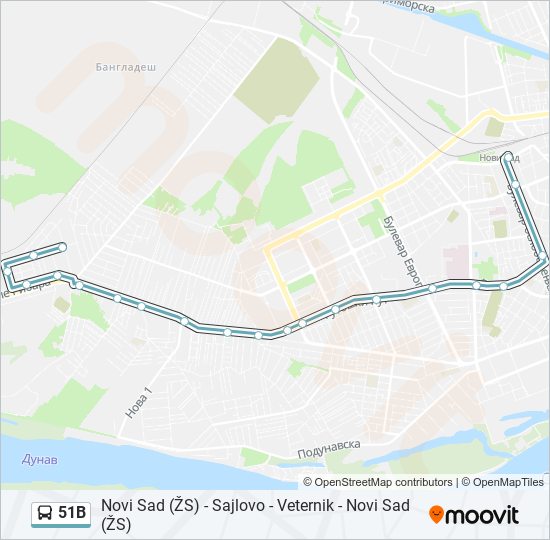 51B bus Line Map