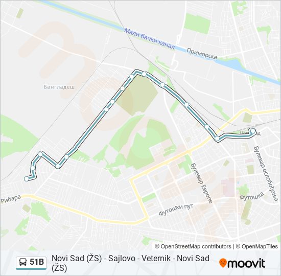 51B bus Line Map