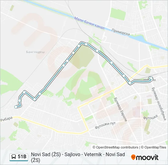 51B Bus Line Map