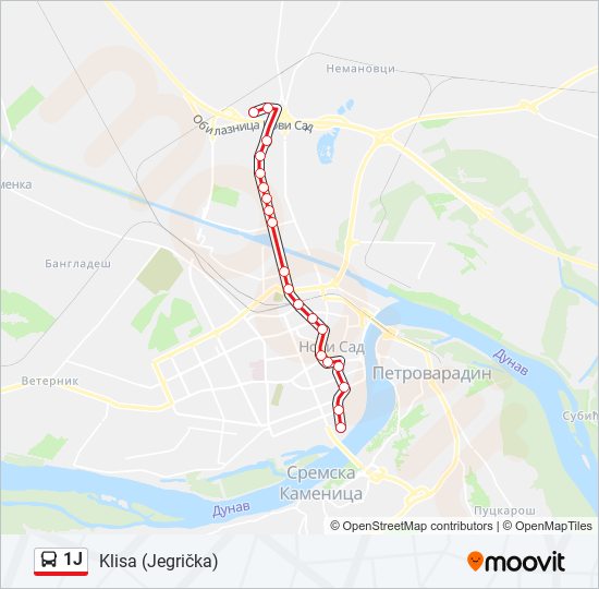 1J bus Line Map