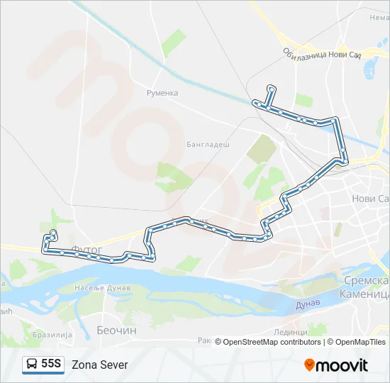 55S Bus Line Map