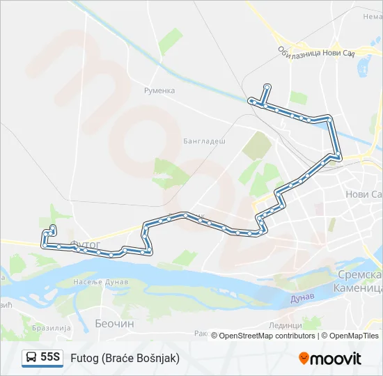55S Bus Line Map