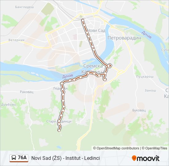 76A bus Line Map