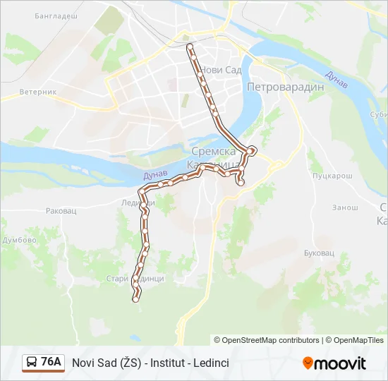 76A Bus Line Map