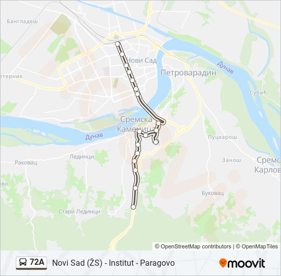 72A bus Line Map