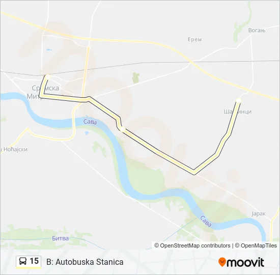 15 autobus mapa linije