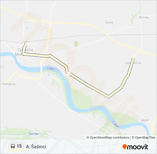 15 Bus Line Map
