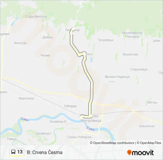 13 Bus Line Map
