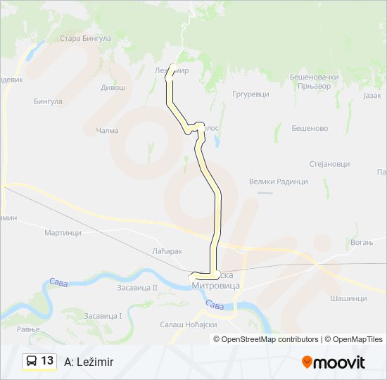 13 bus Line Map