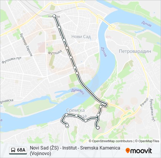 68A bus Line Map