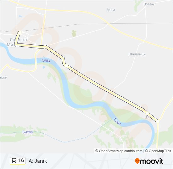 16 autobus mapa linije