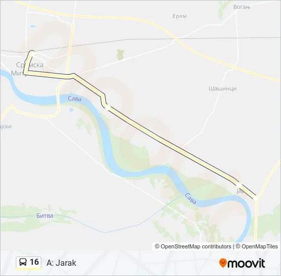 16 Bus Line Map