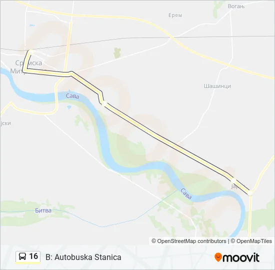 16 Bus Line Map