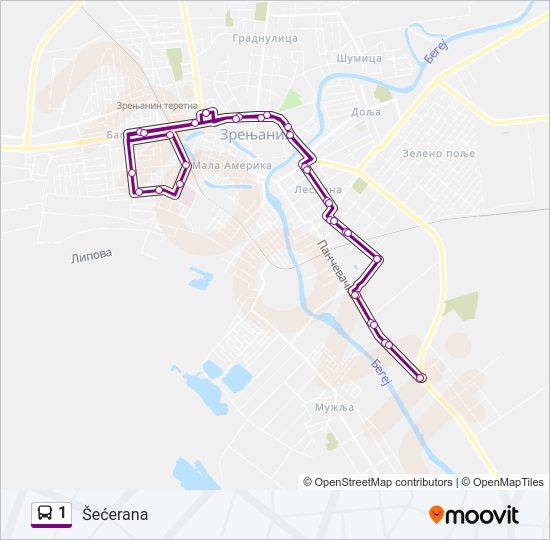 1 Bus Line Map