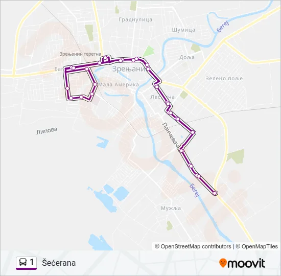 1 Bus Line Map
