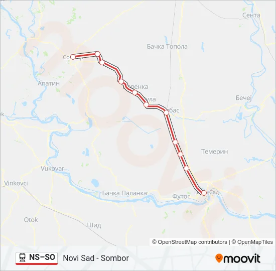 NS–SO Train Line Map