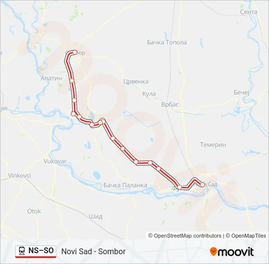 NS–SO Train Line Map