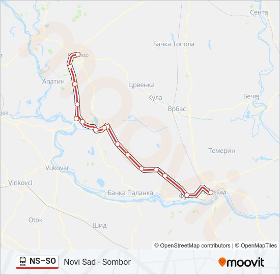NS–SO voz mapa linije