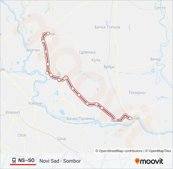 NS–SO Train Line Map