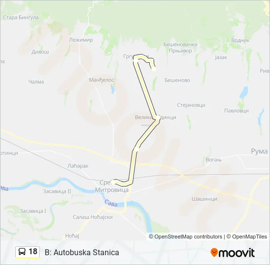 18 Bus Line Map