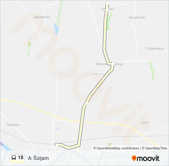 18 Bus Line Map