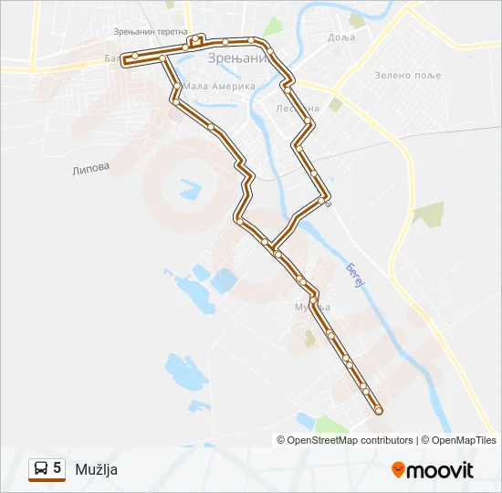5 Bus Line Map