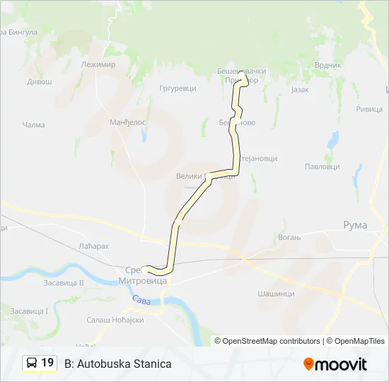19 Bus Line Map