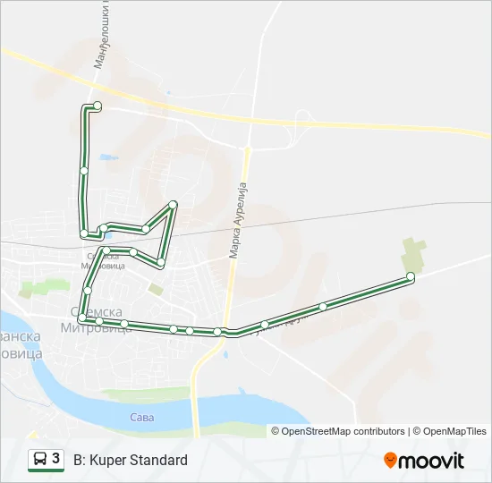 3 Bus Line Map