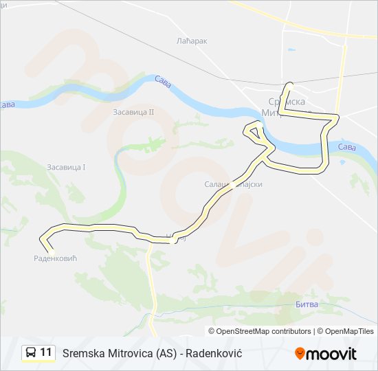11 autobus mapa linije