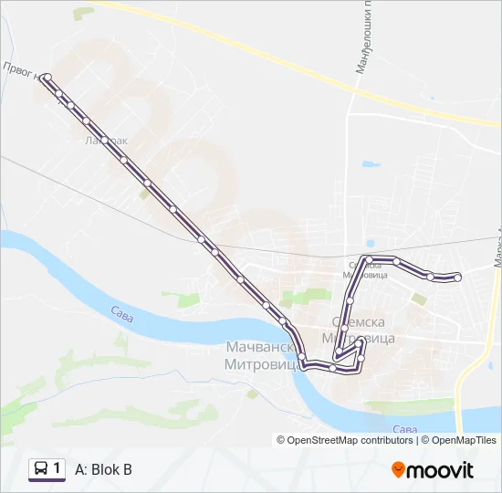 1 Bus Line Map