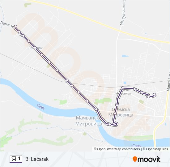 1 Bus Line Map