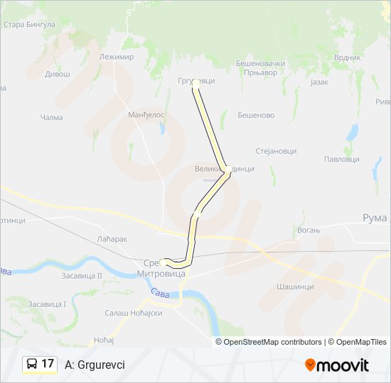 17 autobus mapa linije