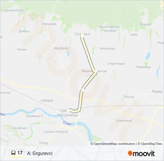17 Bus Line Map