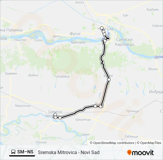 SM–NS Bus Line Map