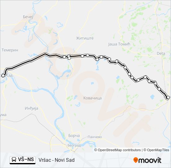 VŠ–NS bus Line Map