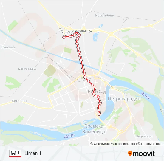 1 autobus mapa linije