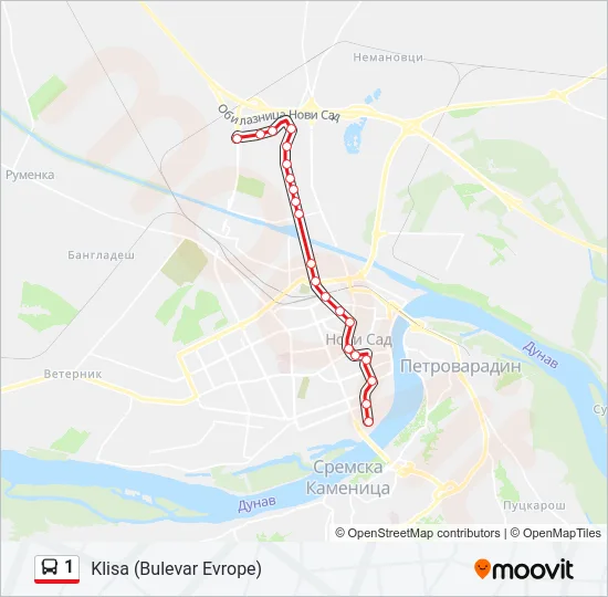 1 Bus Line Map