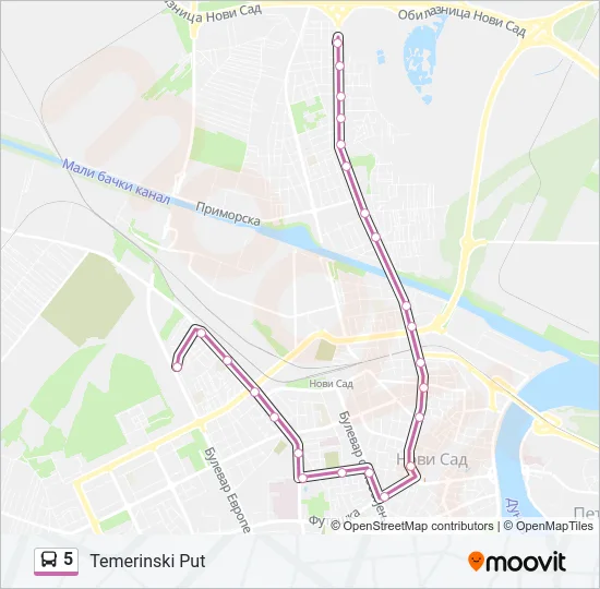 5 Bus Line Map