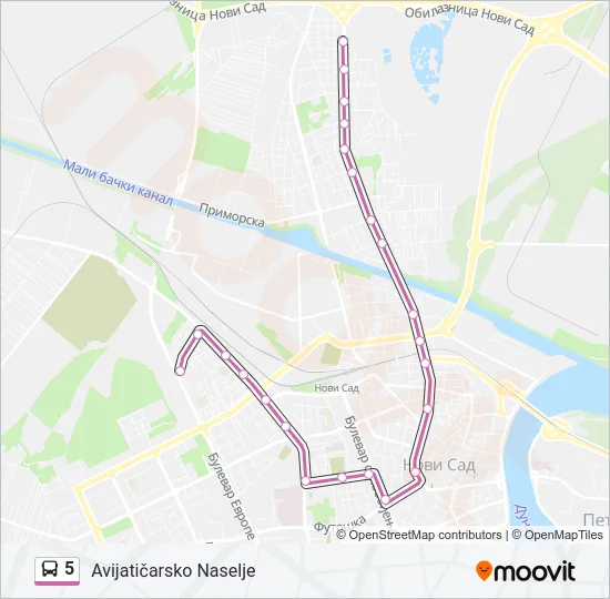 5 Bus Line Map