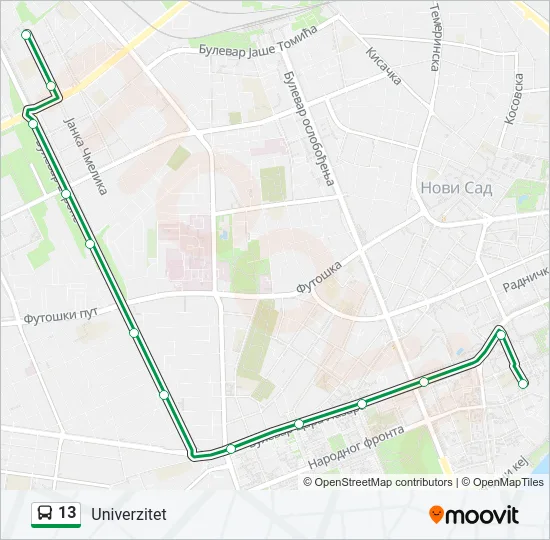 13 Bus Line Map