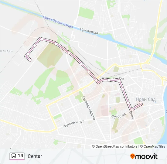 14 Bus Line Map
