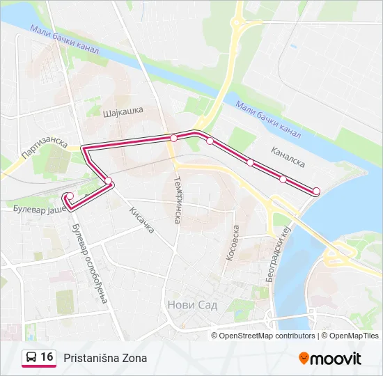 16 Bus Line Map
