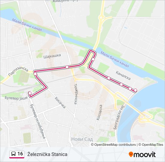 16 autobus mapa linije