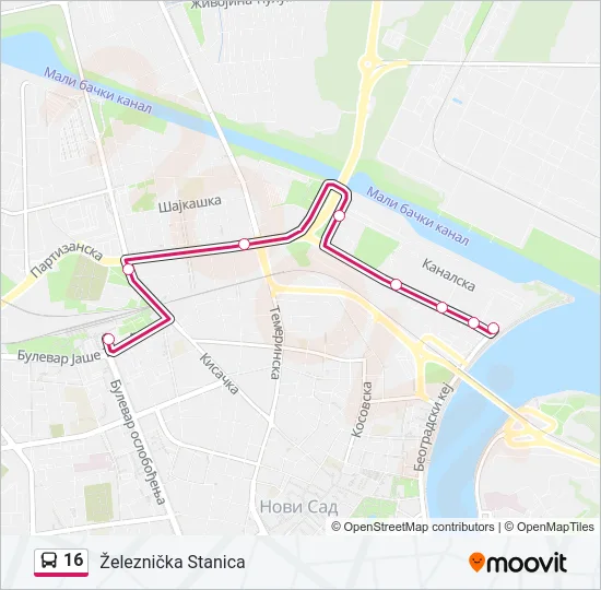 16 Bus Line Map