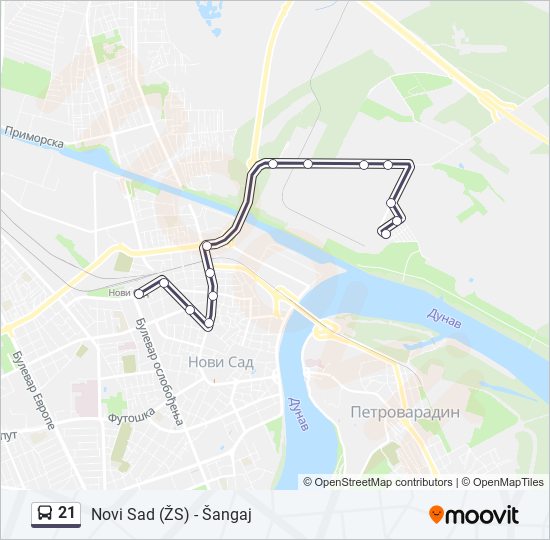 21 autobus mapa linije