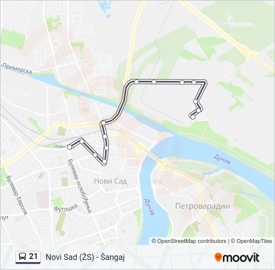 21 Bus Line Map