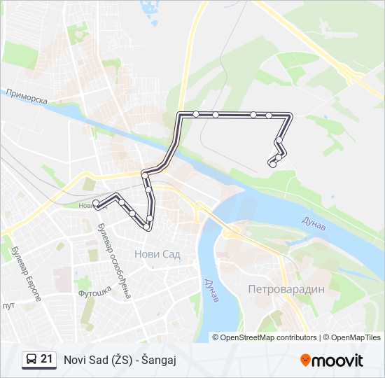 21 autobus mapa linije