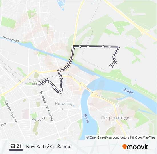 21 Bus Line Map