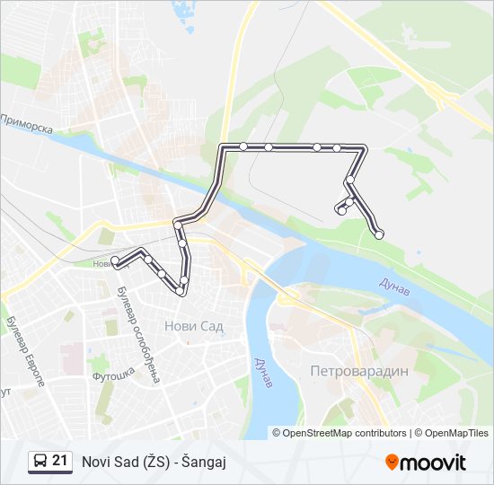 21 autobus mapa linije