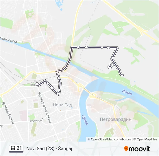 21 Bus Line Map